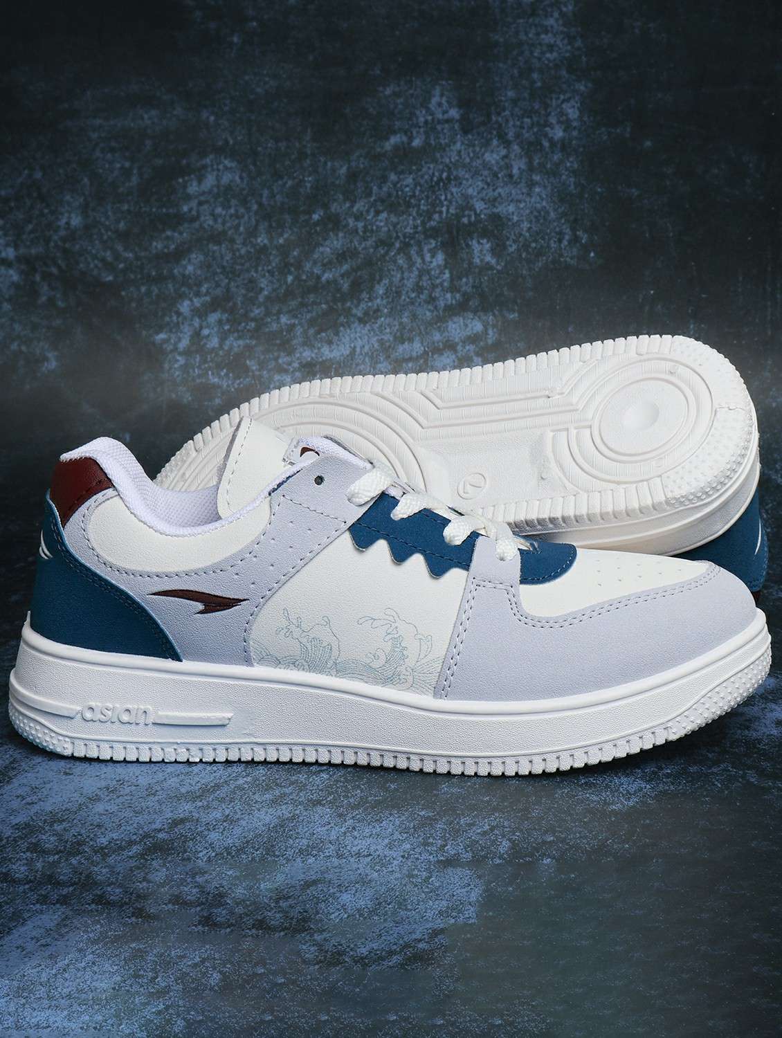 men color block lace up sneaker