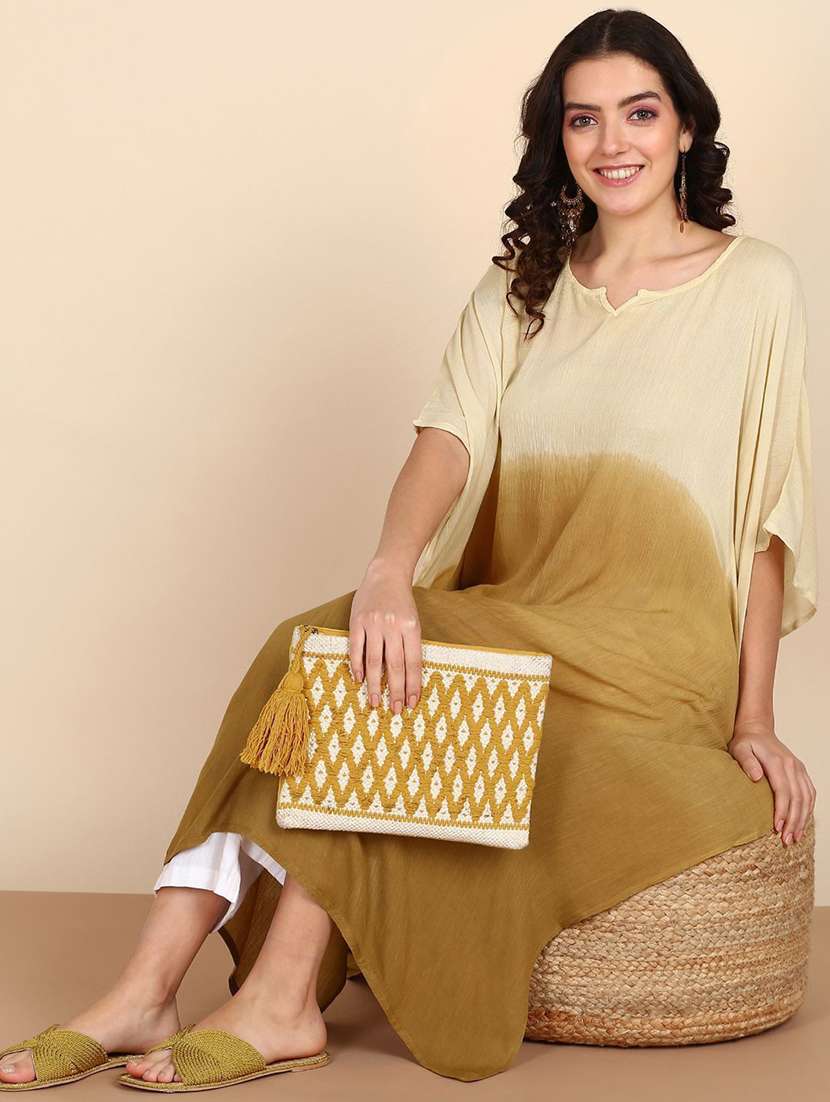 women tie & dyed kimono sleeve kaftan kurta