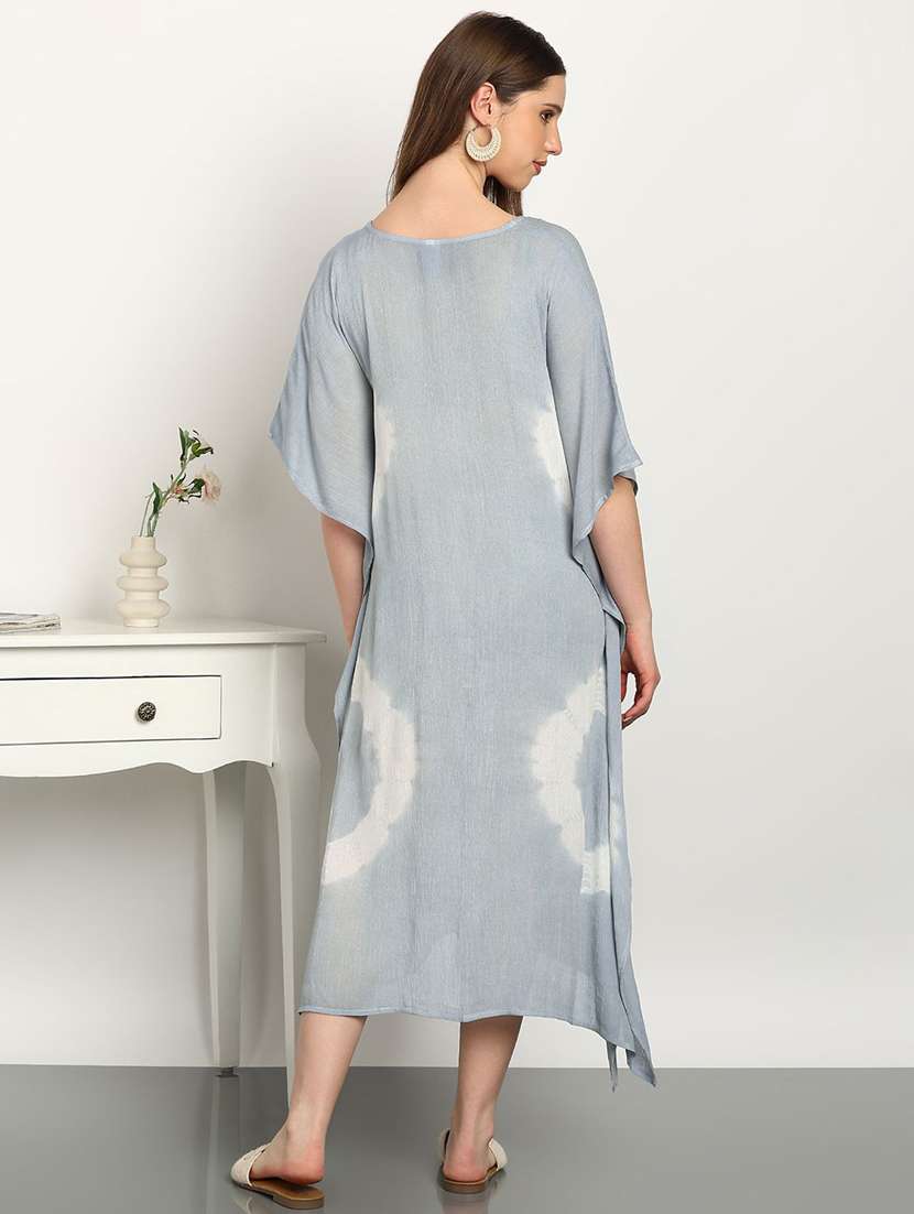 women tie & dyed kimono sleeve kaftan dress - 22406774 -  Standard Image - 3
