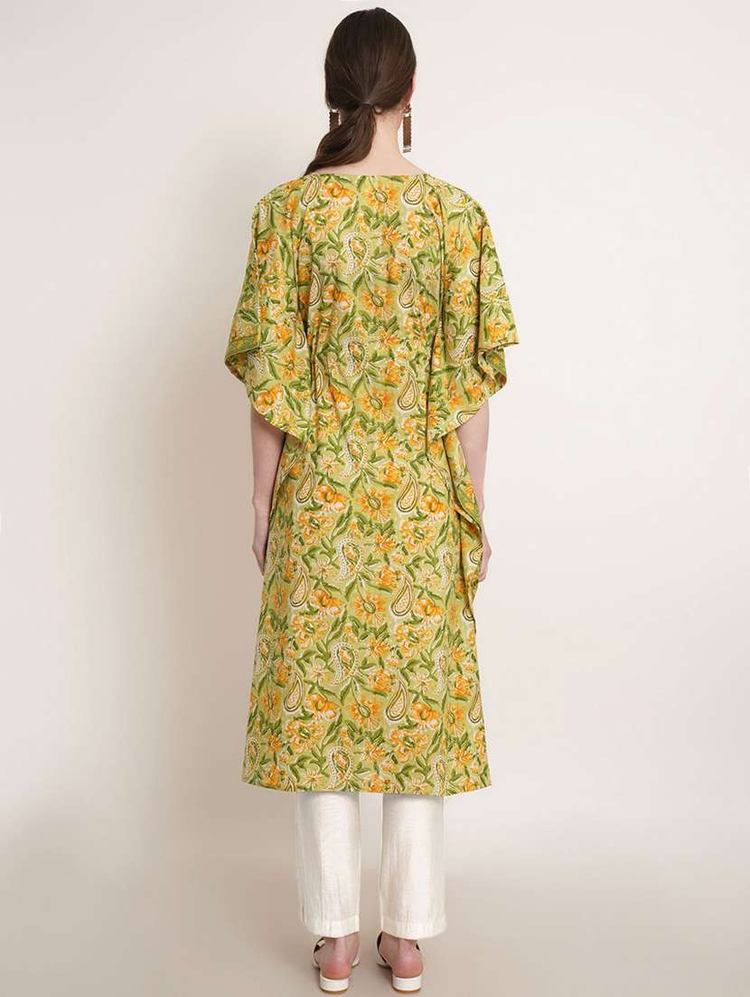 women printed kimono sleeve kaftan kurta - 22407057 -  Standard Image - 3