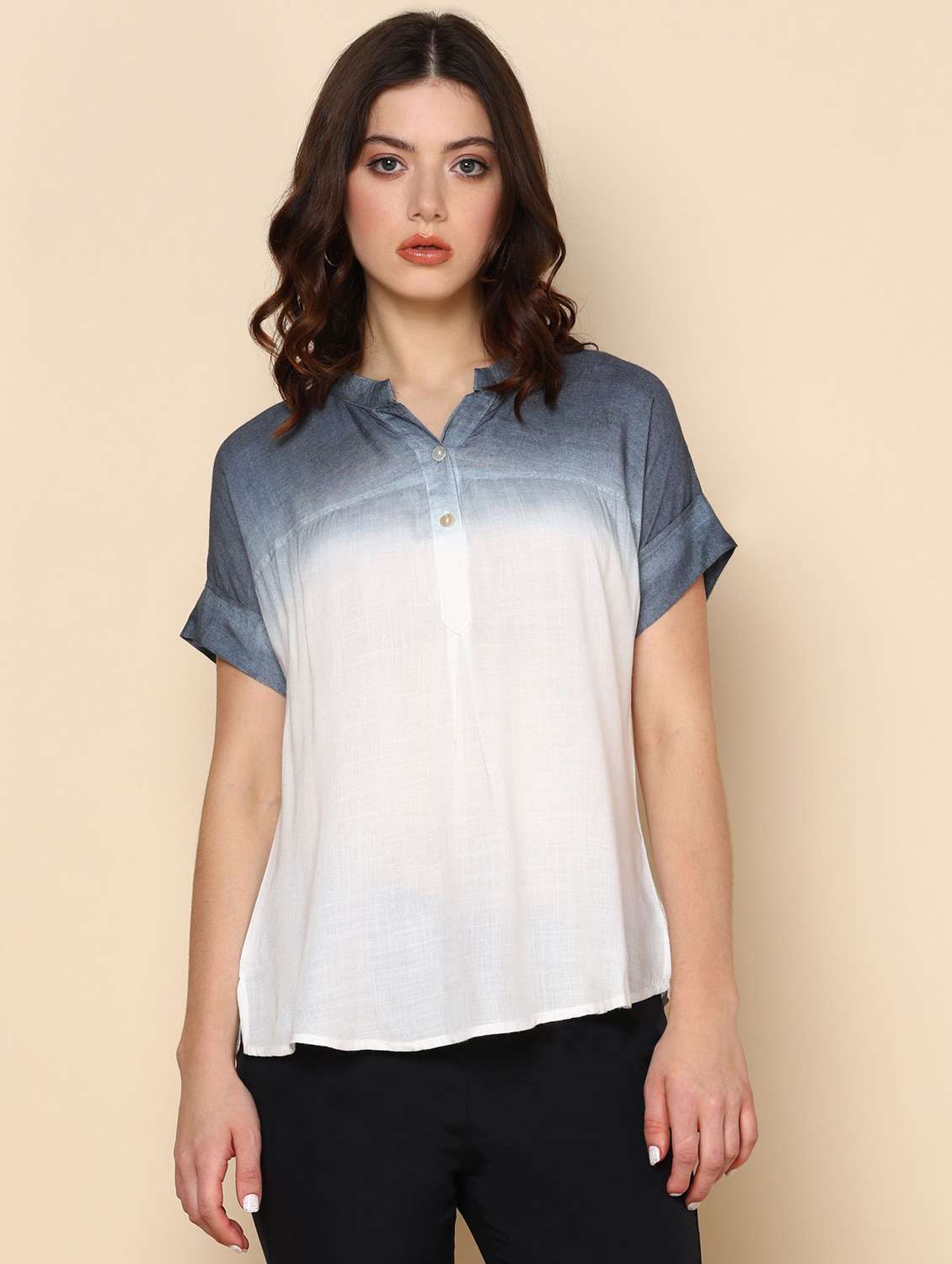 women tie & dye short sleeve regular top