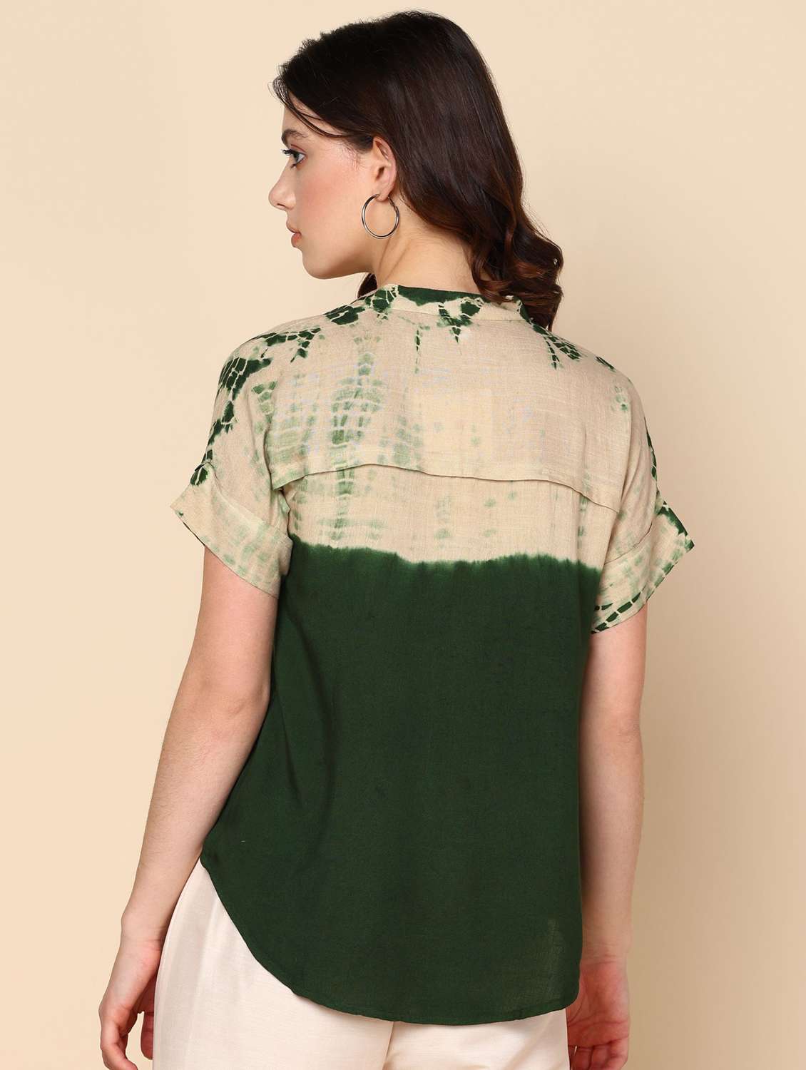 women tie & dye short sleeve regular top - 22407083 -  Standard Image - 3