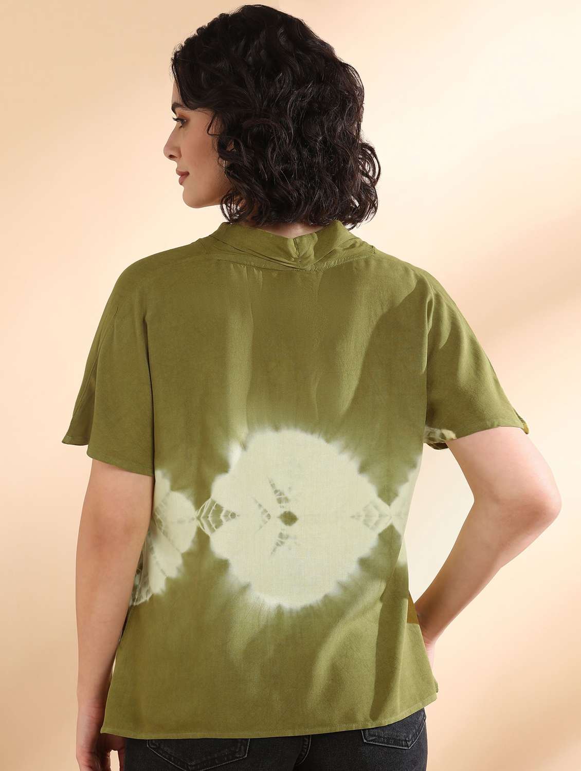 women tie and dyed short sleeve regular top - 22407093 -  Standard Image - 3