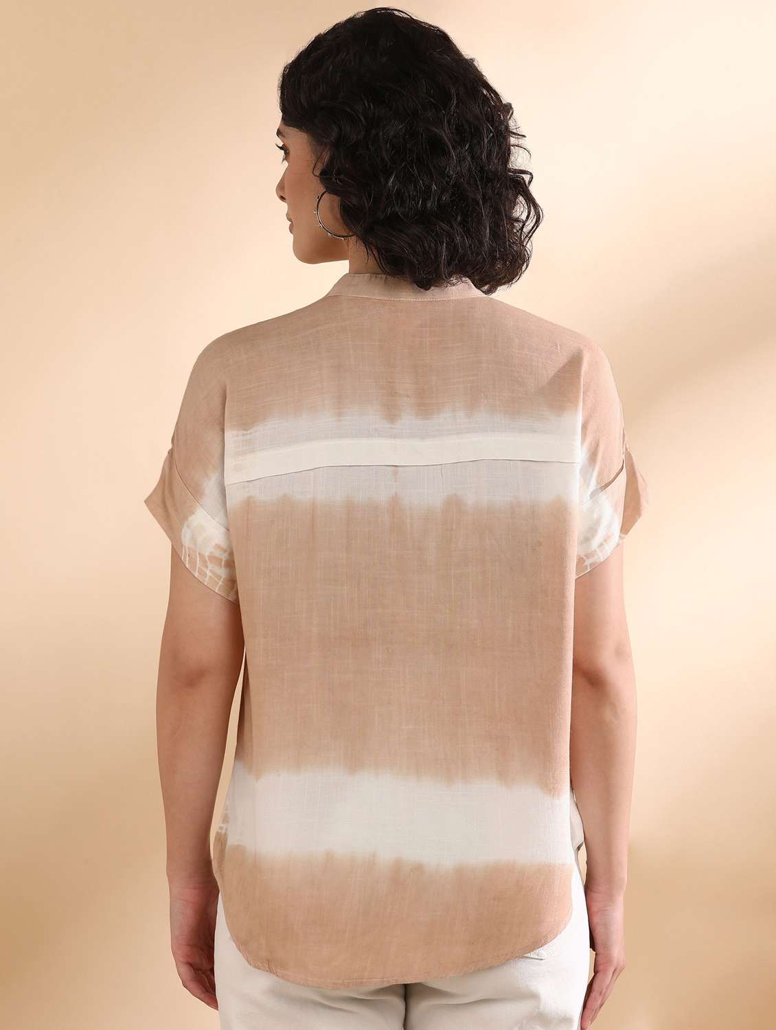 women tie and dyed short sleeve regular top - 22407094 -  Standard Image - 3