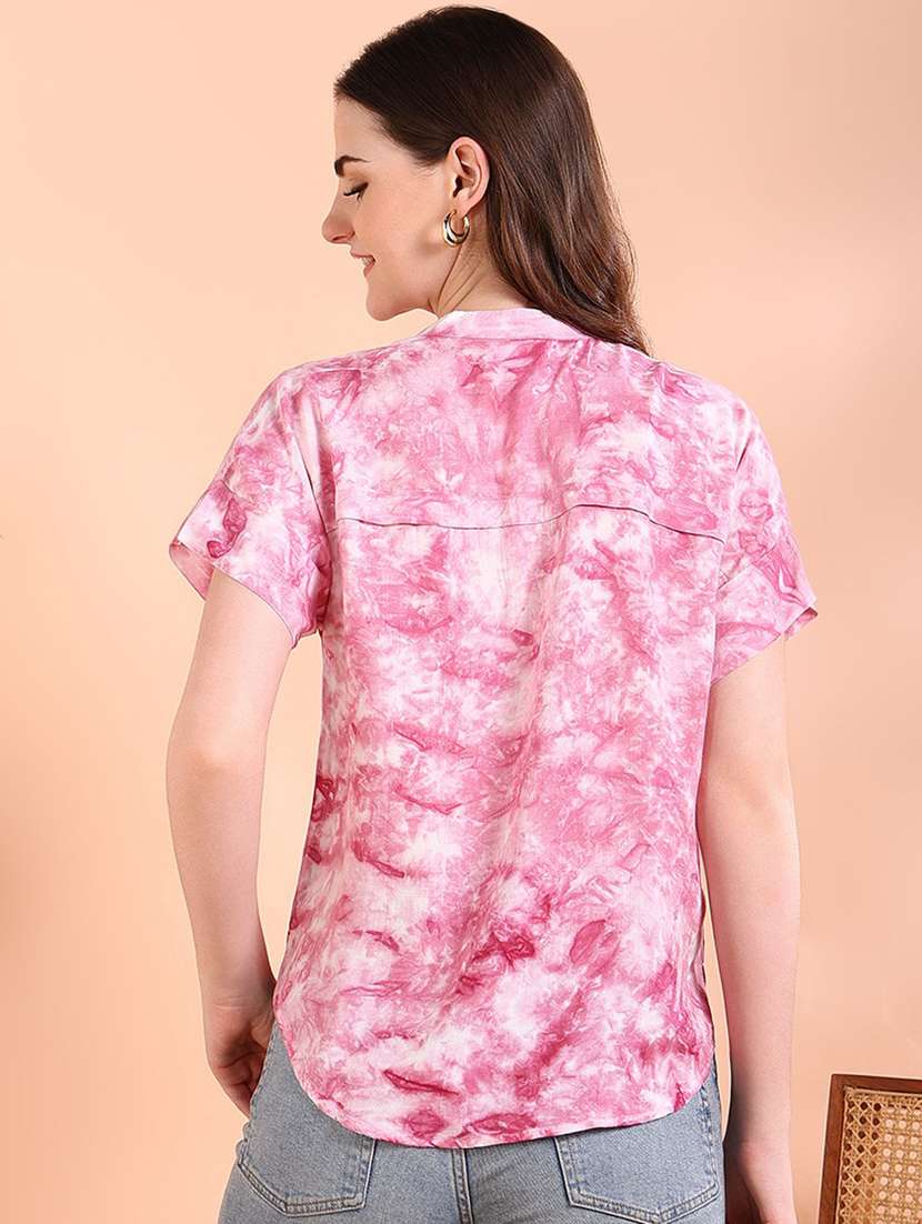 women tie & dye short sleeve regular top - 22407128 -  Standard Image - 3