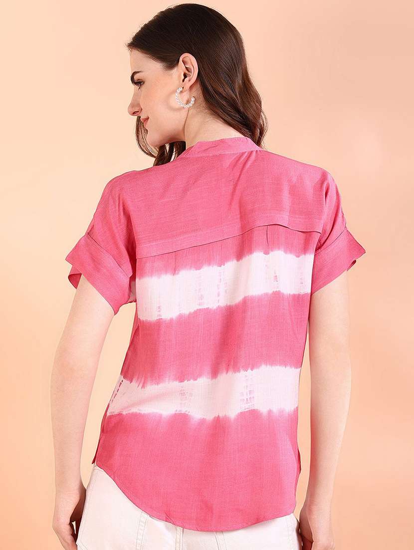Women Tie & Dye Short Sleeve Regular Top - 22407130 -  Standard Image - 3
