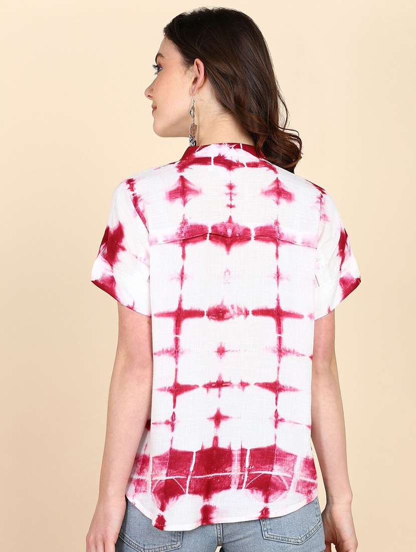 women tie & dye short sleeve regular top - 22407147 -  Standard Image - 3
