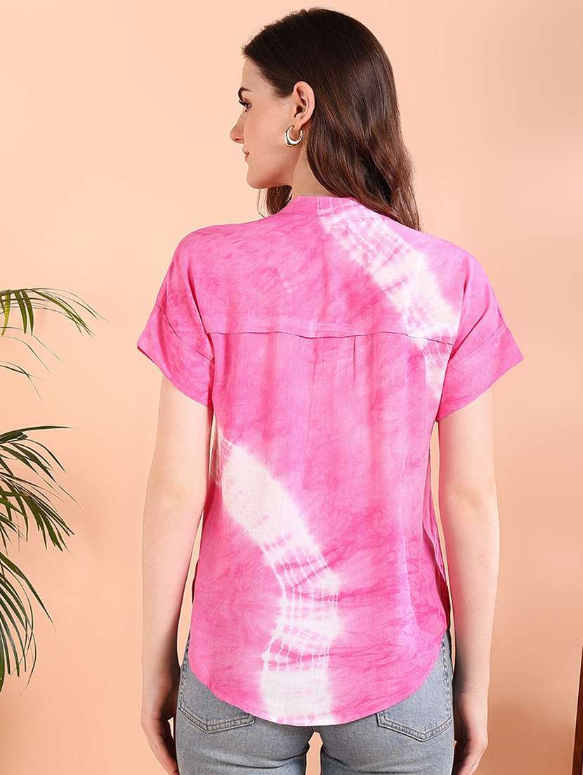 Women Tie & Dye Short Sleeve Regular Top - 22407148 -  Standard Image - 3