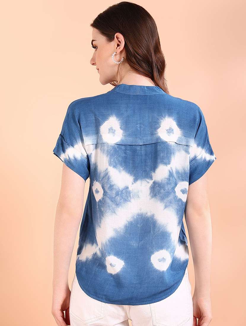 women tie & dye short sleeve regular top - 22407163 -  Standard Image - 3