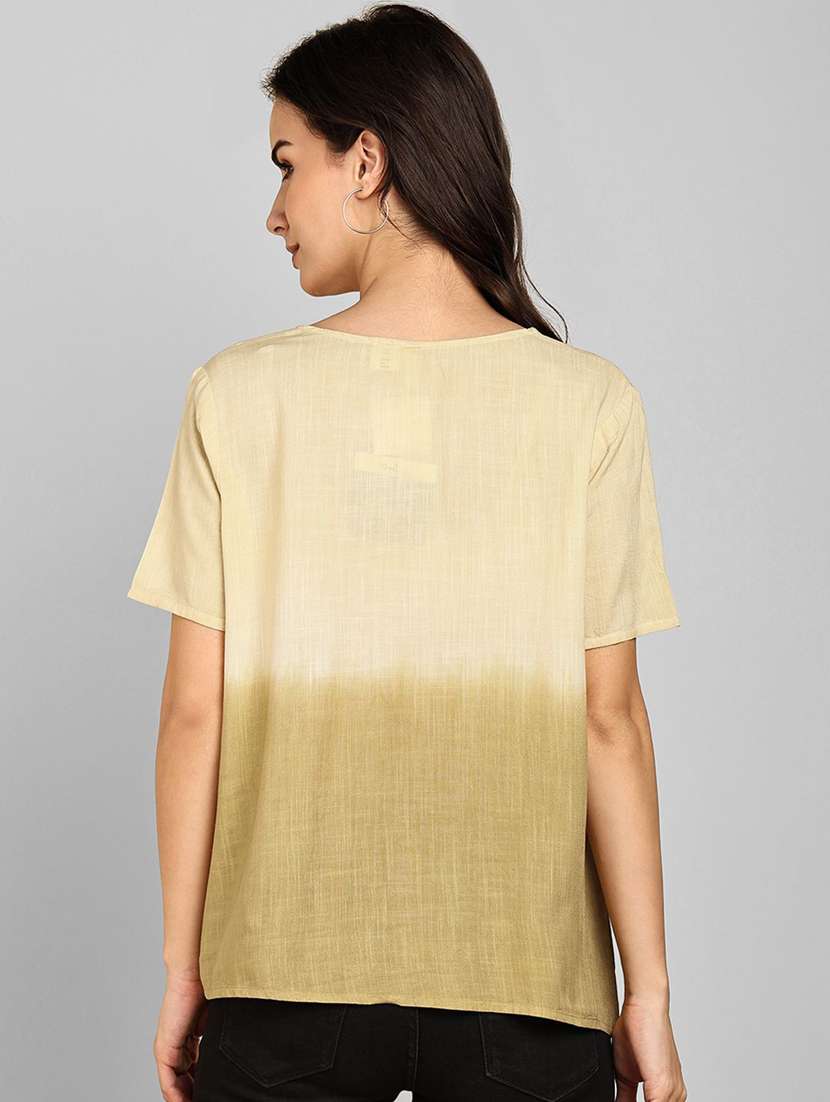 women tie & dye short sleeve regular top - 22407165 -  Standard Image - 3