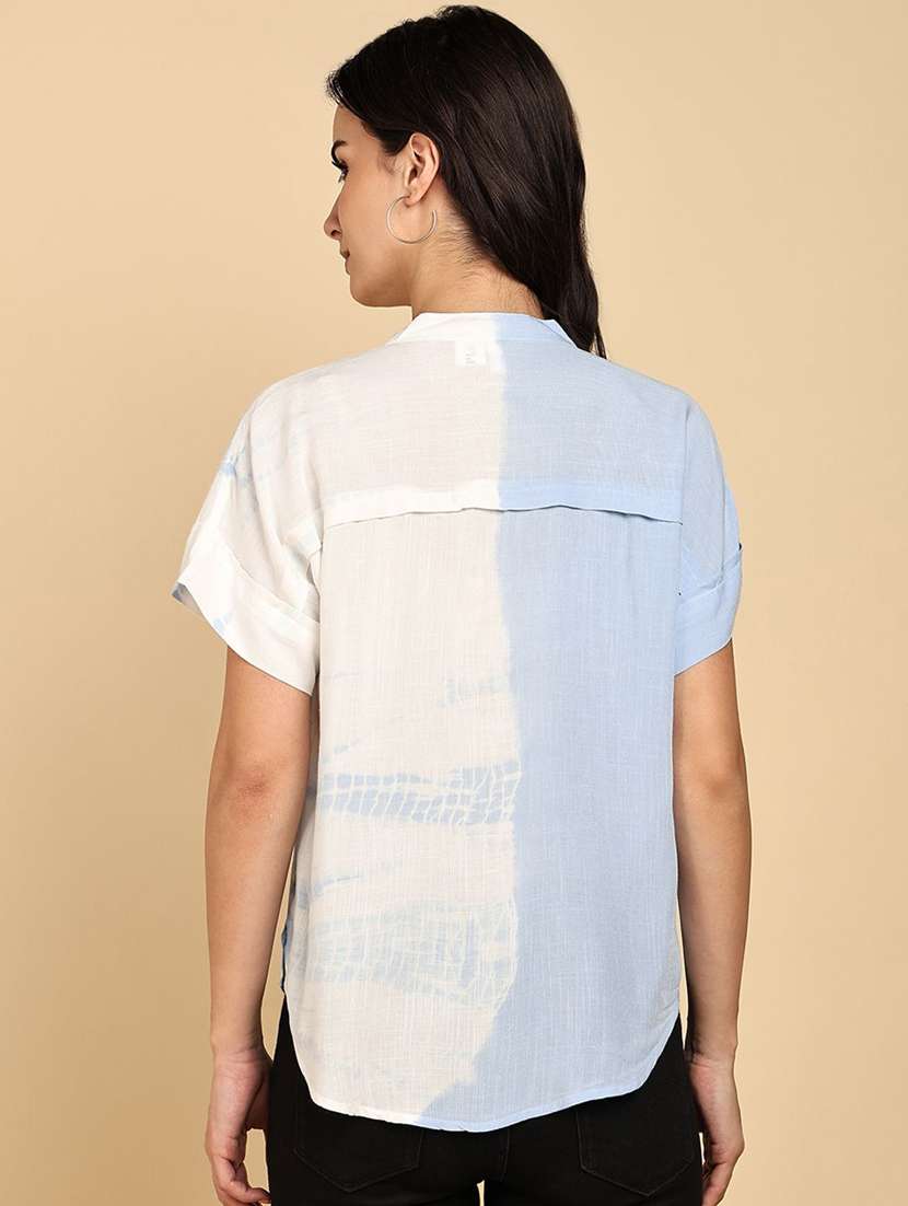 women tie & dye short sleeve regular top - 22407174 -  Standard Image - 3