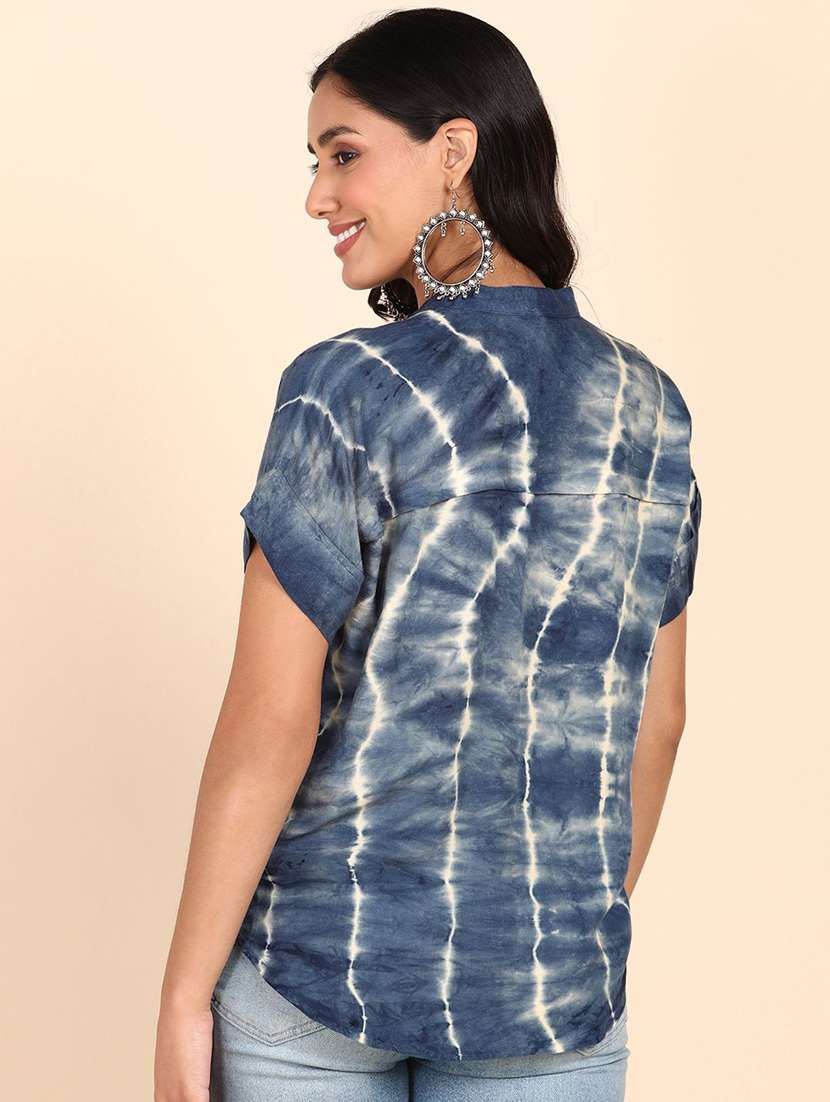 women tie & dye short sleeve regular top - 22407175 -  Standard Image - 3