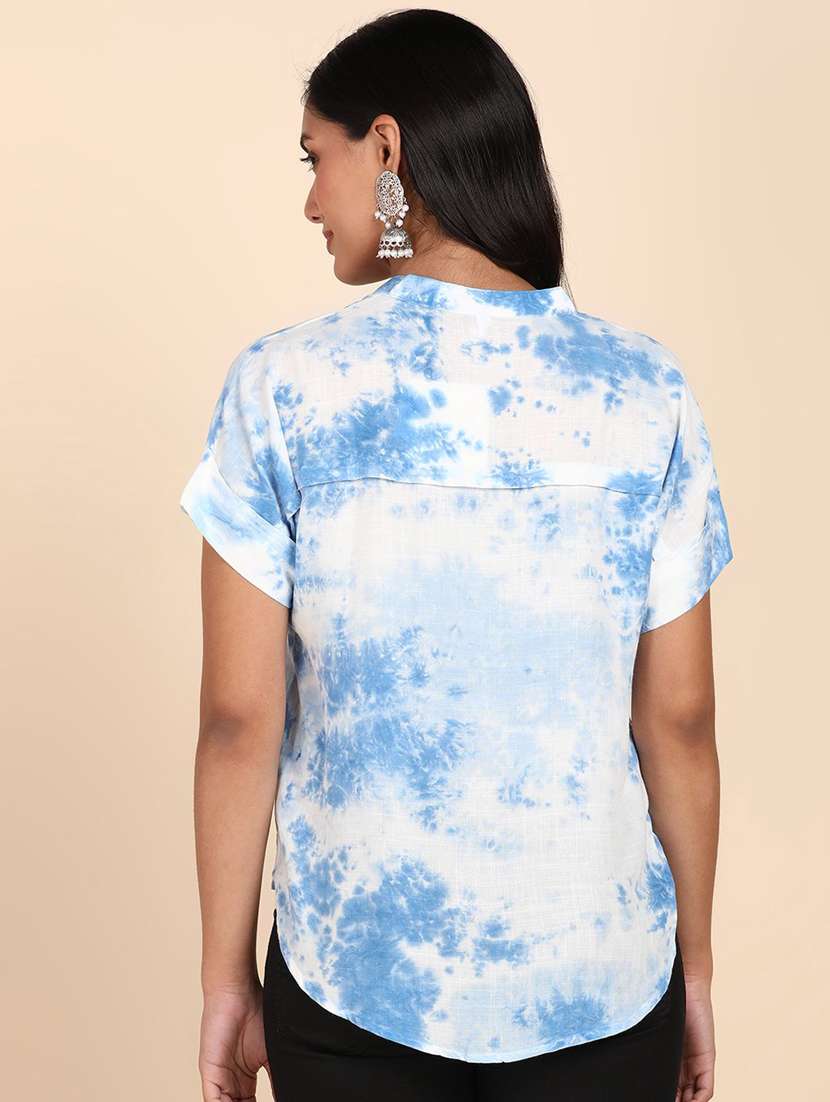 women tie & dye short sleeve regular top - 22407178 -  Standard Image - 3