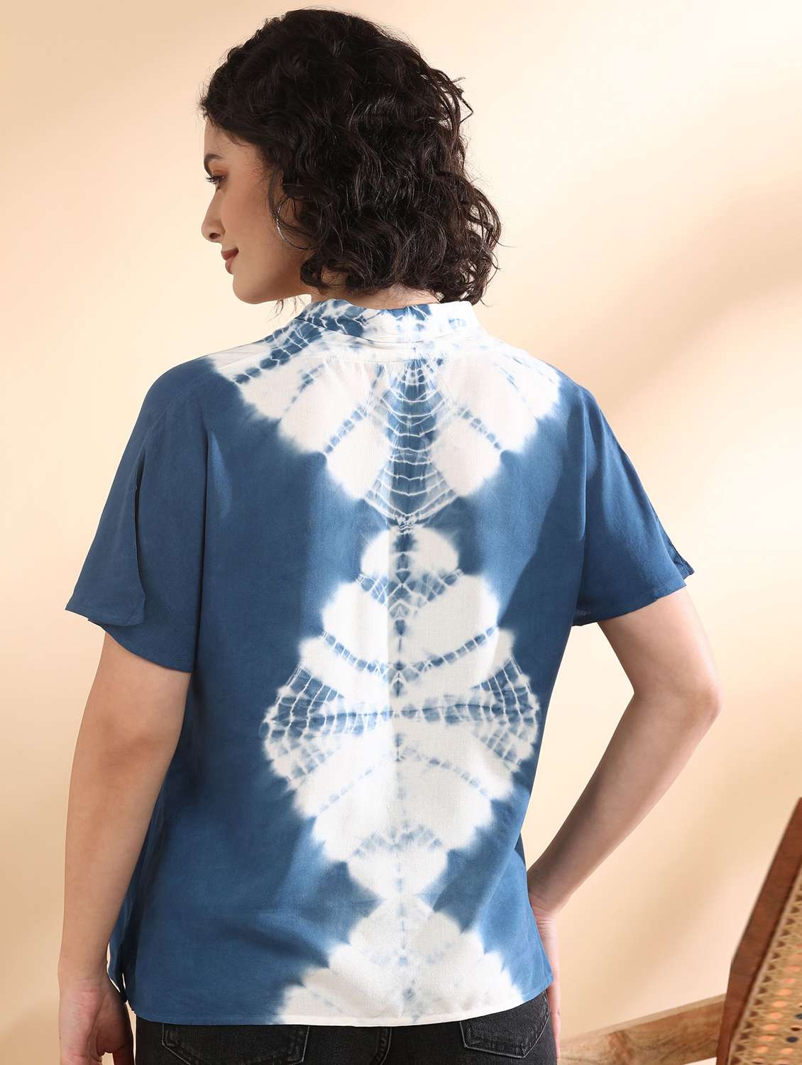 women tie and dyed short sleeve regular top - 22407181 -  Standard Image - 3