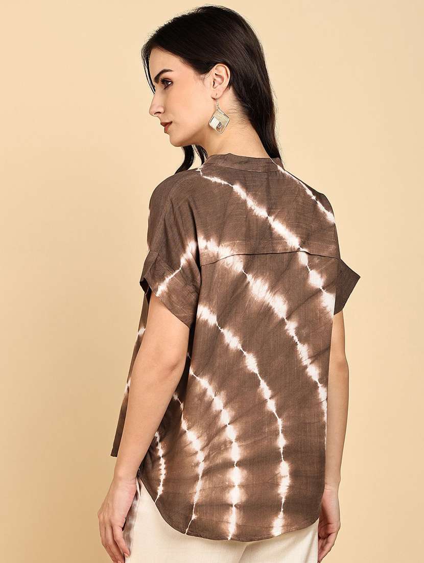 women tie & dye short sleeve regular top - 22407190 -  Standard Image - 3