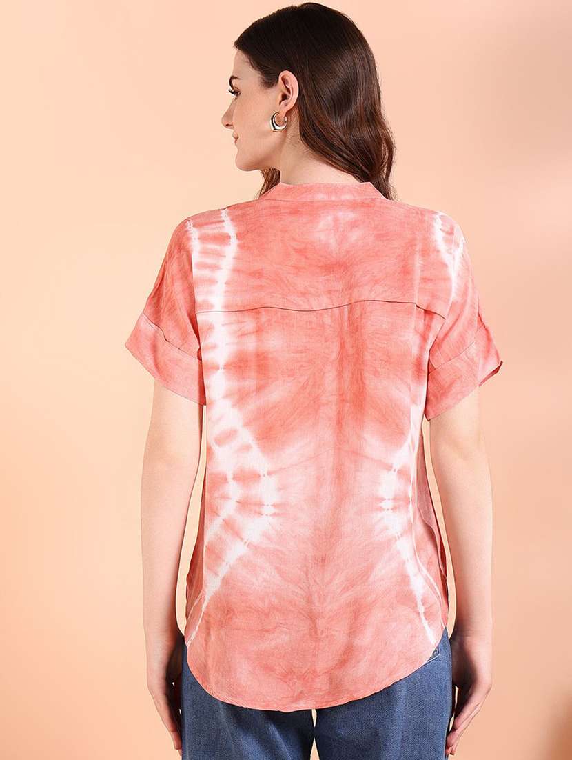 women tie & dye short sleeve regular top - 22407194 -  Standard Image - 3