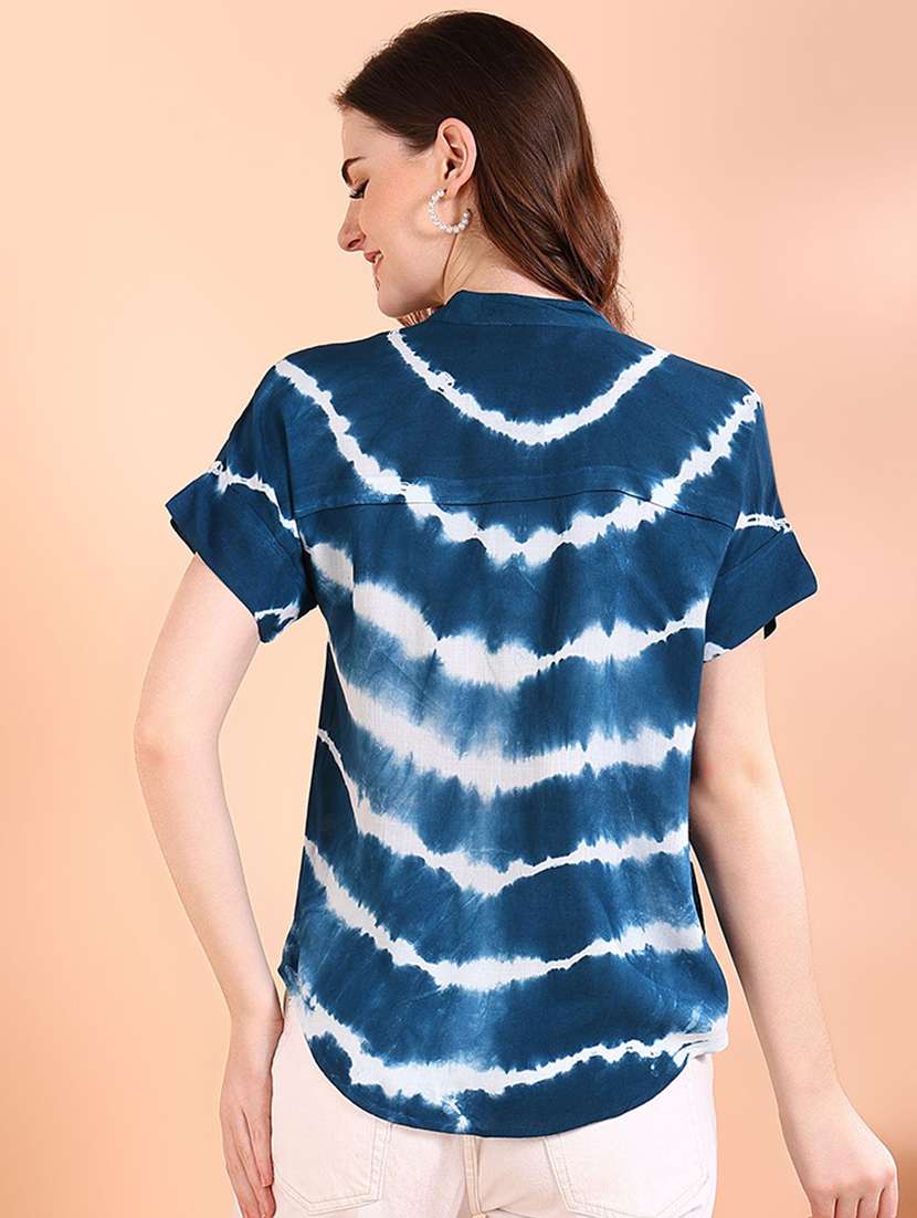 women tie & dye short sleeve regular top - 22407202 -  Standard Image - 3