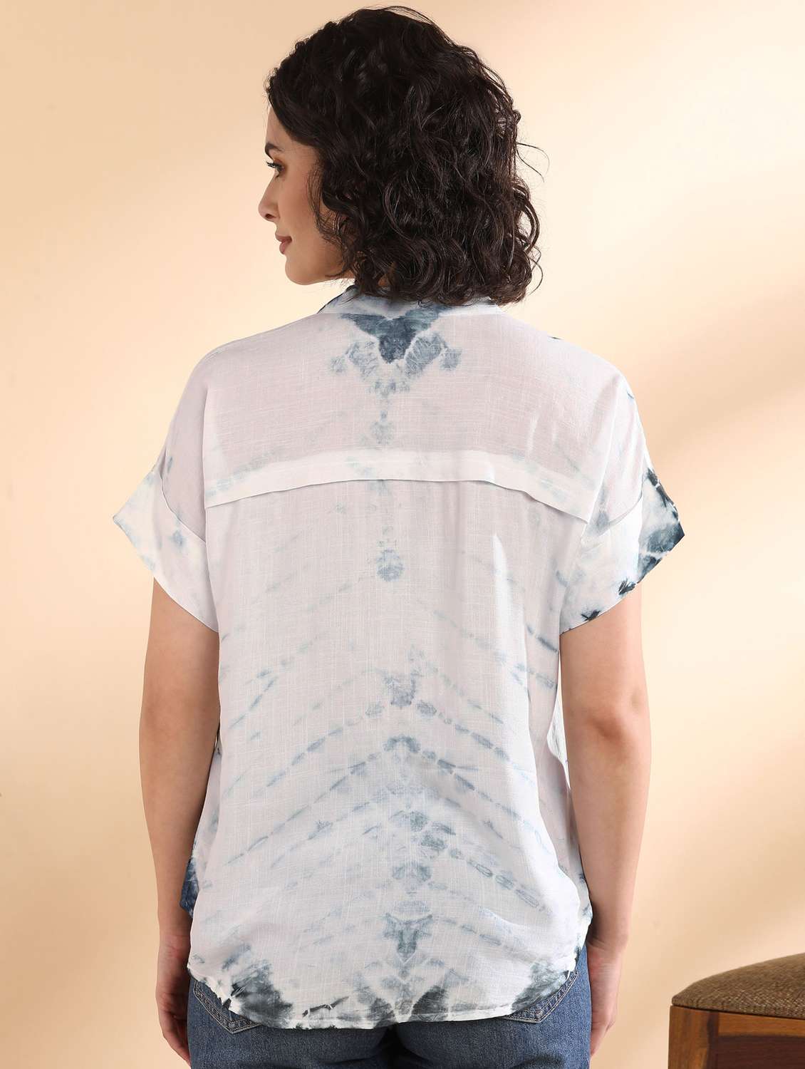 women tie and dyed short sleeve regular top - 22407207 -  Standard Image - 3