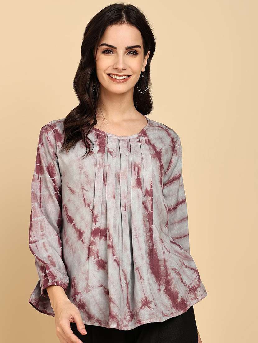 women tie & dye long sleeve regular top