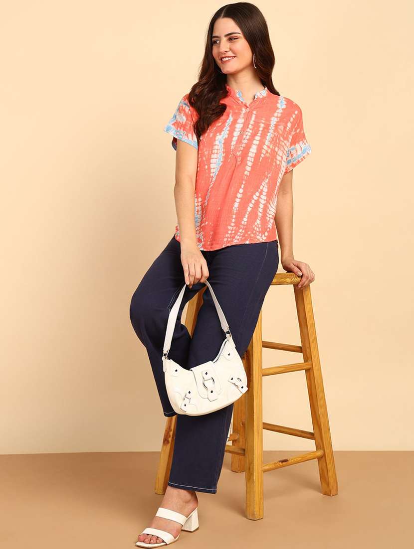 women tie and dyed short sleeve regular top - 22407226 -  Standard Image - 3