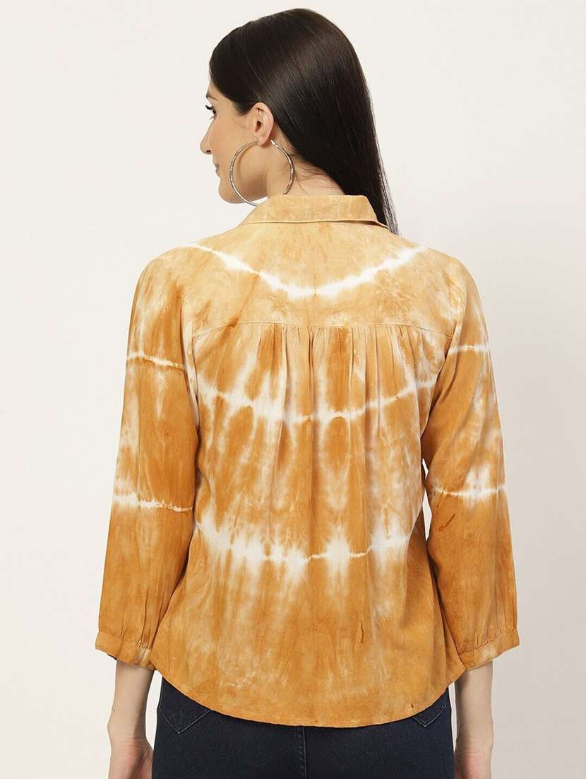 women tie and dyed collared long sleeve shirt - 22407249 -  Standard Image - 3