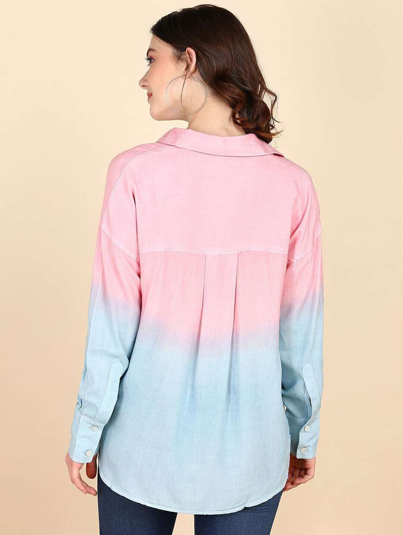 women tie and dyed collared long sleeve shirt - 22407252 -  Standard Image - 3