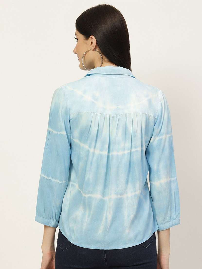 women tie and dyed collared long sleeve shirt - 22407254 -  Standard Image - 3