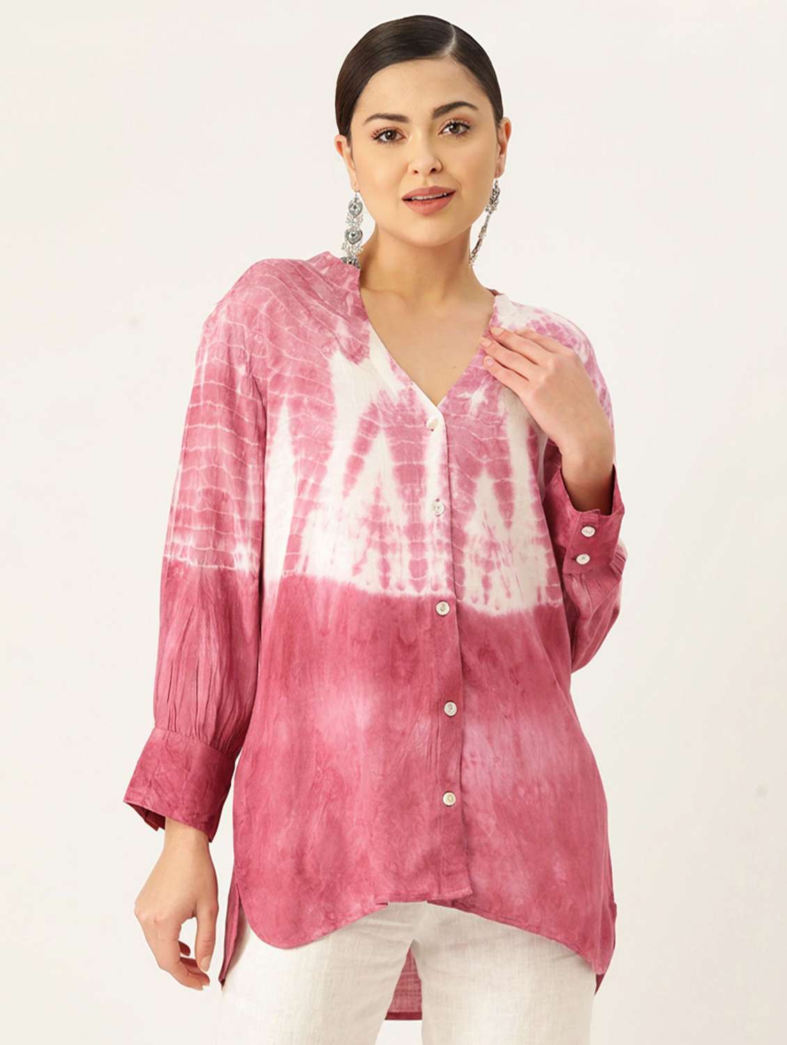 women printed multi colored viscose regular shirt