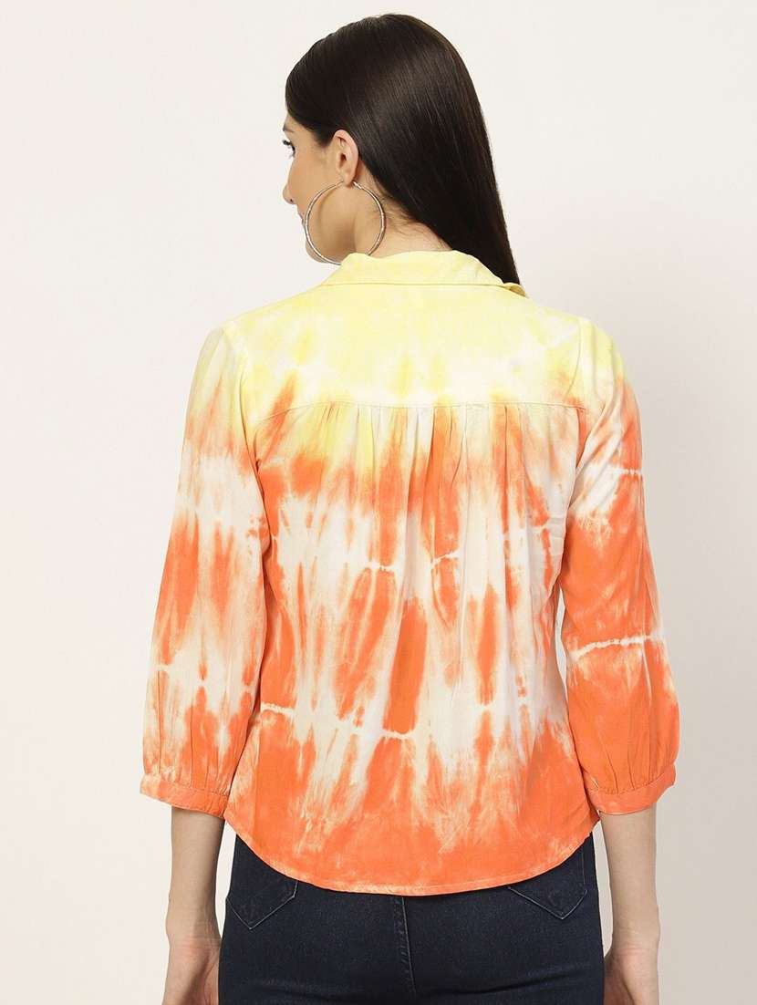 women tie and dyed collared long sleeve shirt - 22407298 -  Standard Image - 3