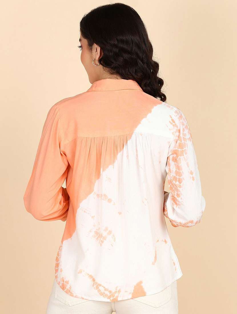 women tie and dyed collared long sleeve shirt - 22407319 -  Standard Image - 3