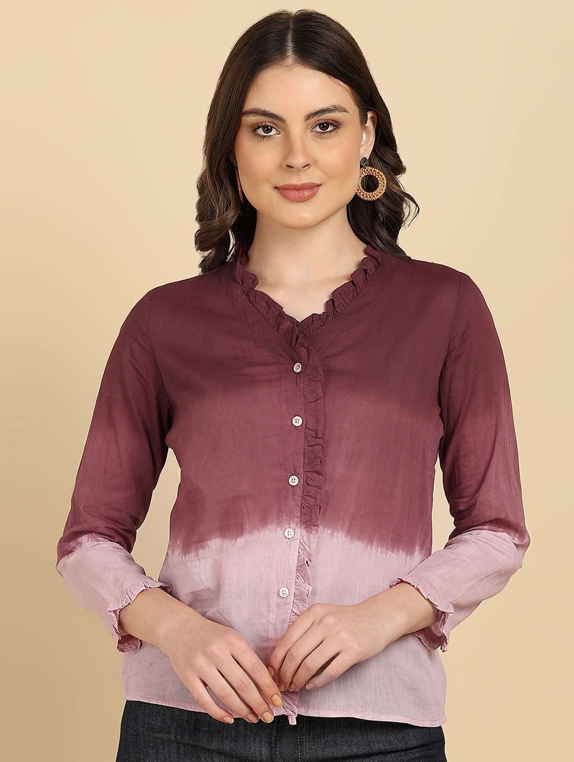 pink cotton regular shirt