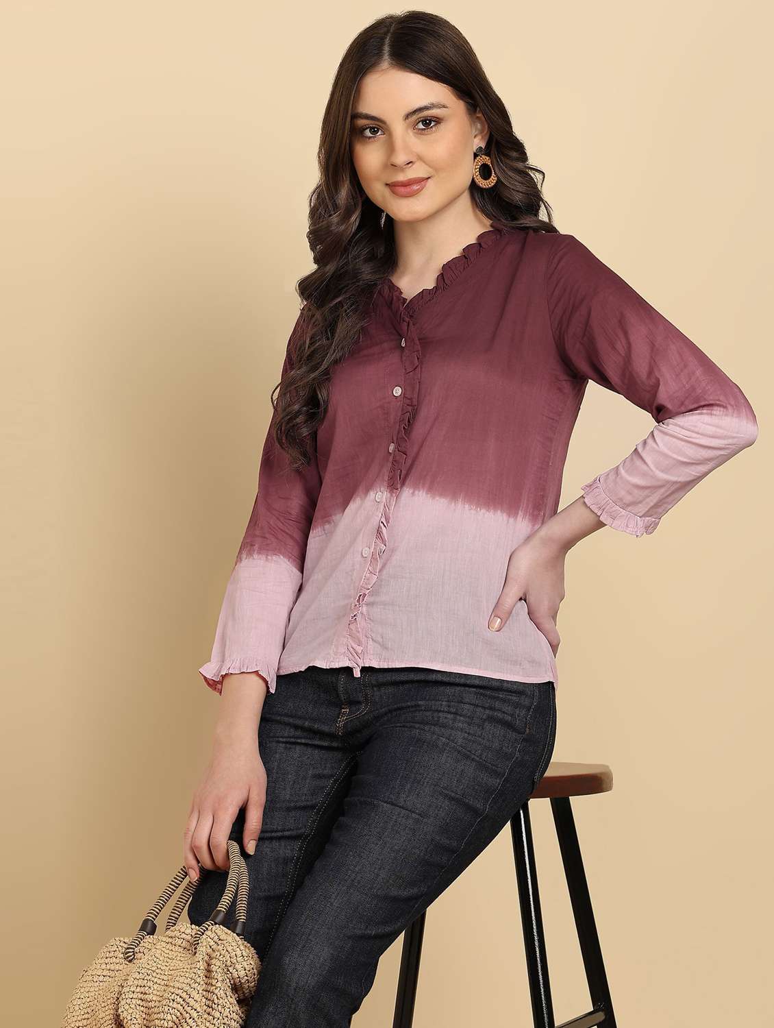 pink cotton regular shirt - 22407382 -  Standard Image - 3