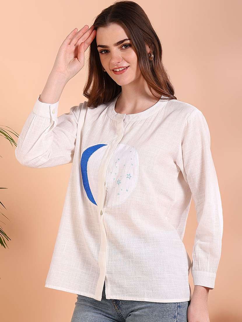 white viscose regular shirt