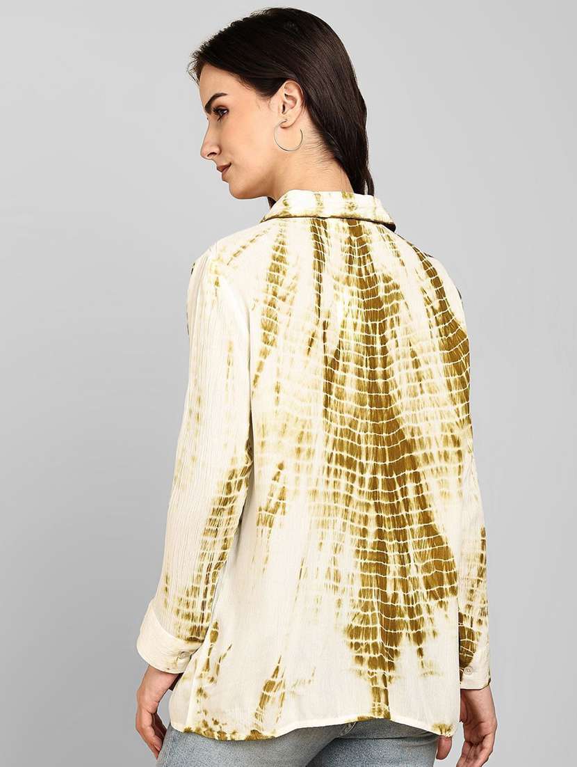 women tie and dyed collared long sleeve shirt - 22407500 -  Standard Image - 3