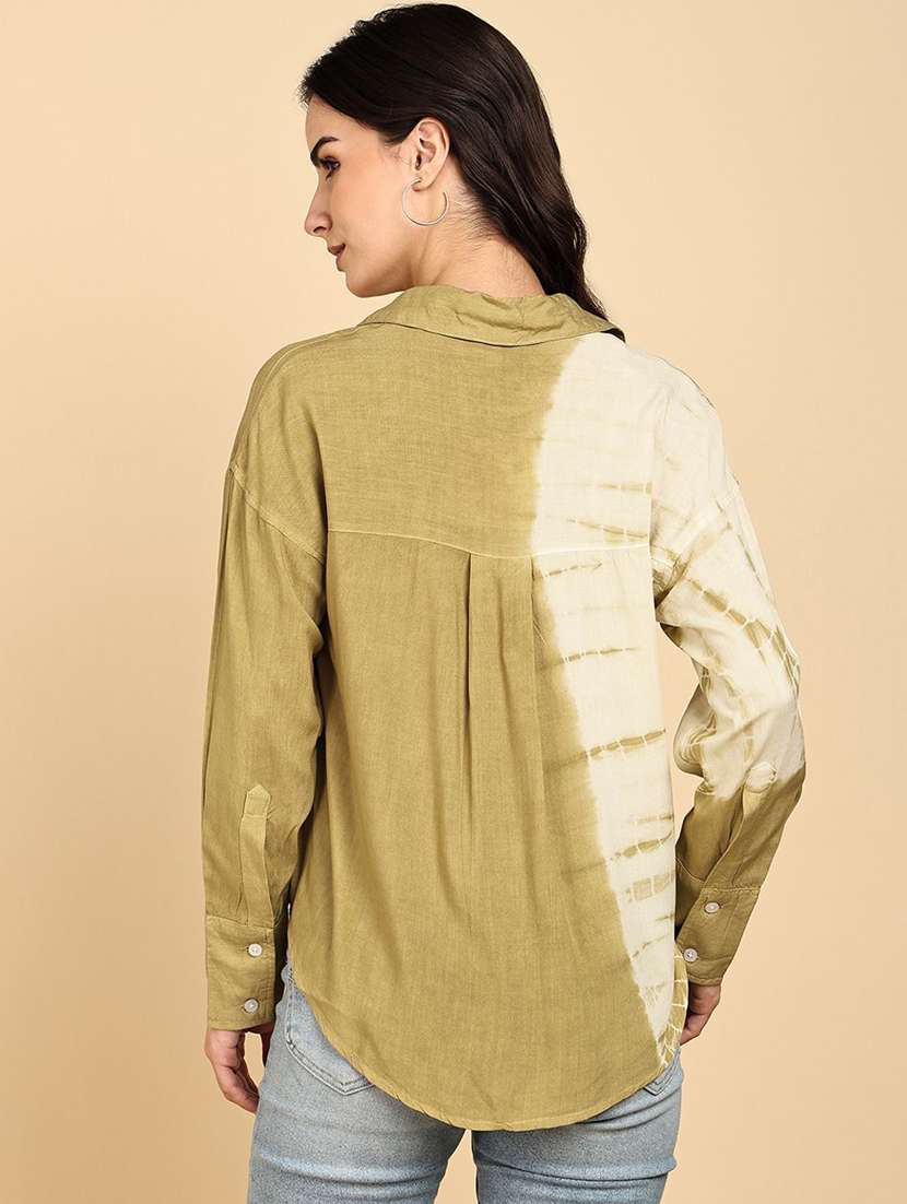 women tie and dyed collared long sleeve shirt - 22407501 -  Standard Image - 3