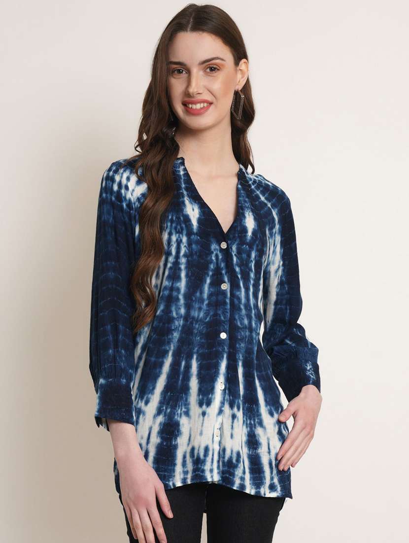 women printed multi colored viscose regular shirt
