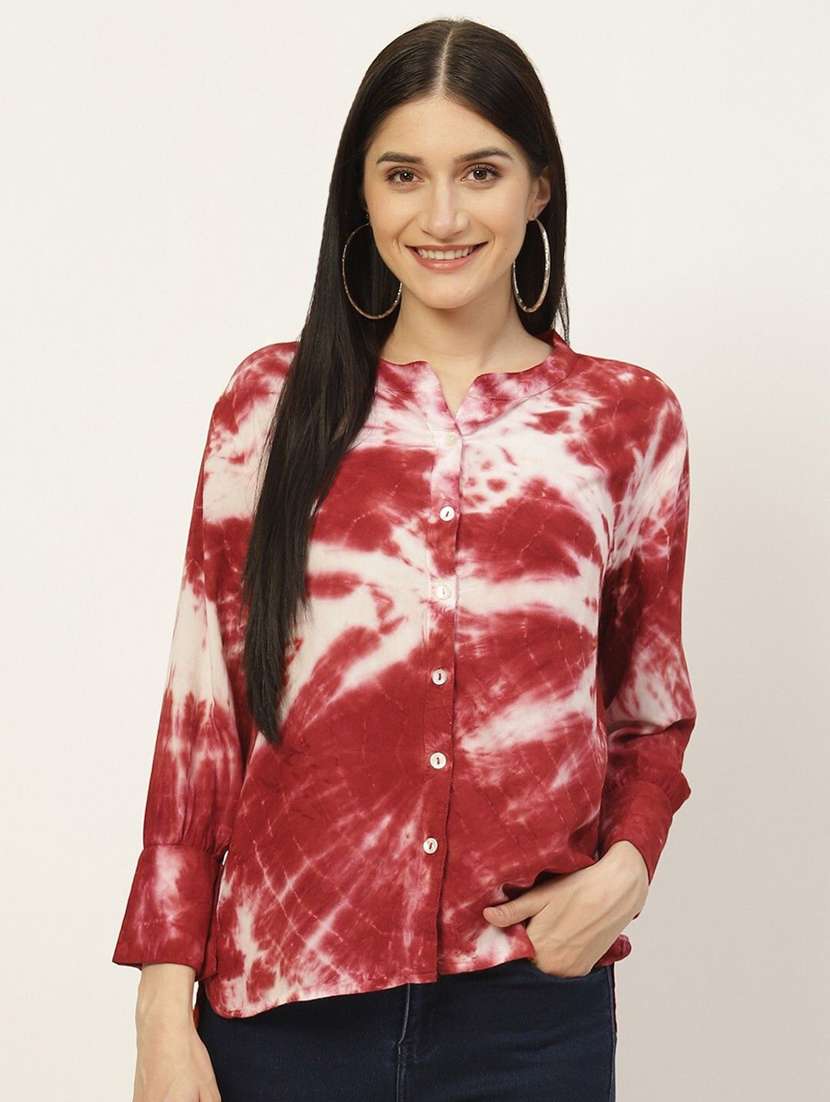 women printed  multi colored viscose regular shirt