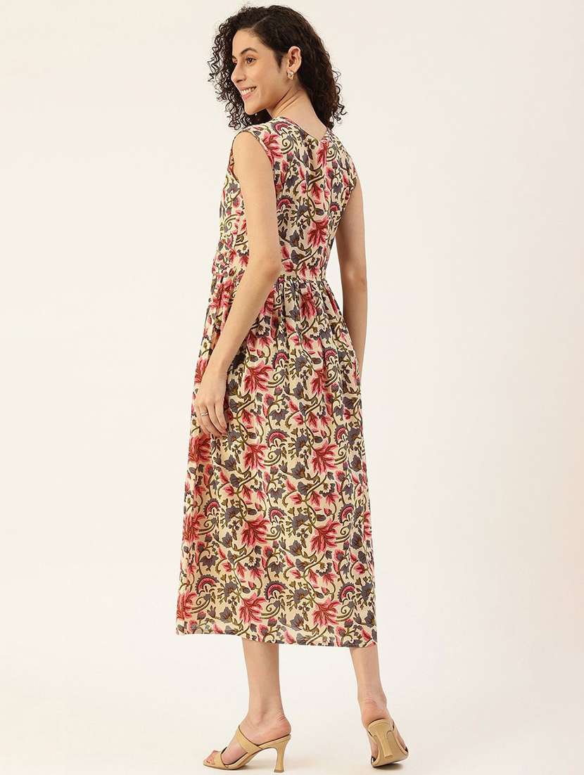 women multi viscose fit & flare dress - 22407558 -  Standard Image - 3
