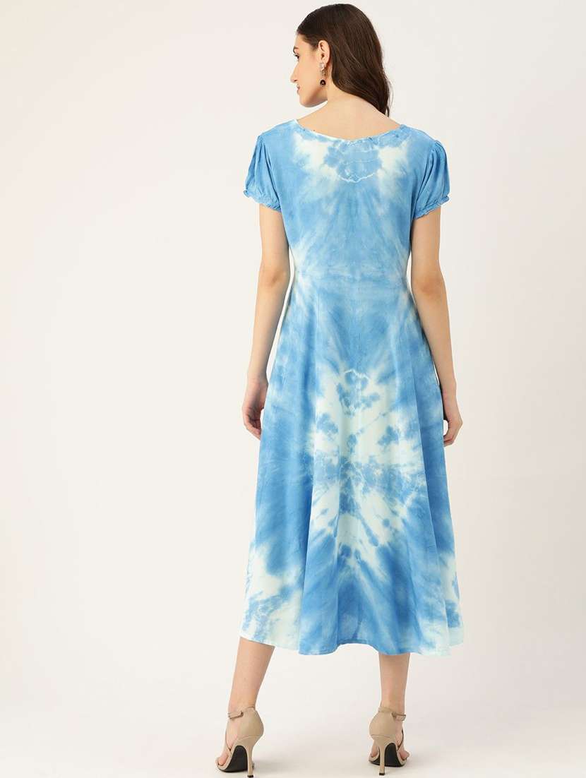 women tie & dye a-line midi dress - 22407567 -  Standard Image - 3