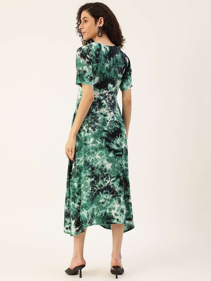 multi colored viscose asymmetric dress - 22407568 -  Standard Image - 3