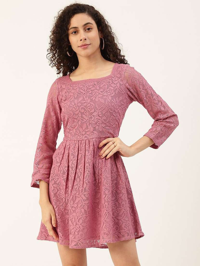 women printed a-line midi dress cotton blend