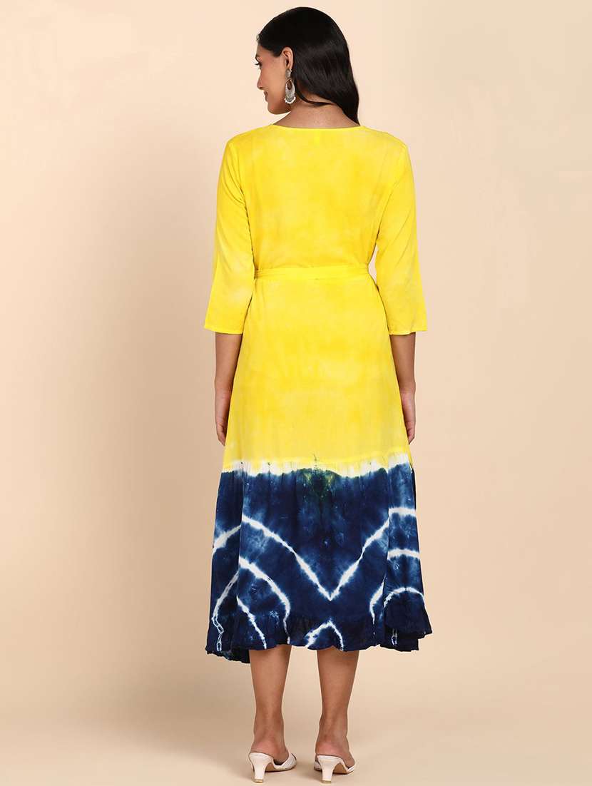tie & dye viscose fit & flare dress - 22407581 -  Standard Image - 3