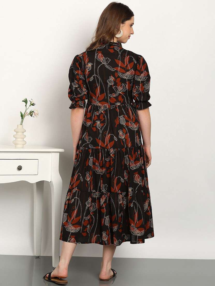 women black cotton a-line dress - 22407612 -  Standard Image - 3