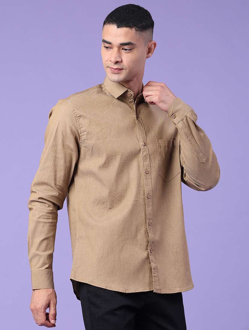 Men Solid Long Sleeve Regular Fit Casual Shirt - 22407752 -  Standard Image - 3