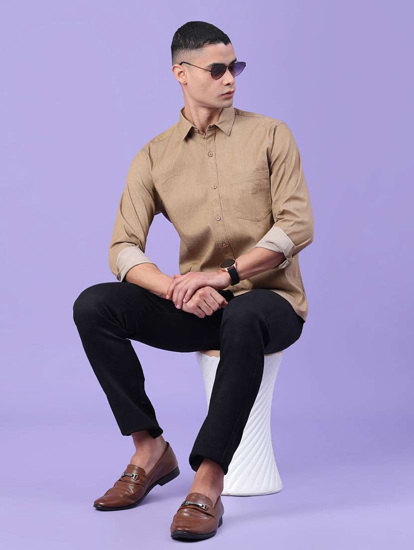 Men Solid Long Sleeve Regular Fit Casual Shirt - 22407752 -  Standard Image - 5