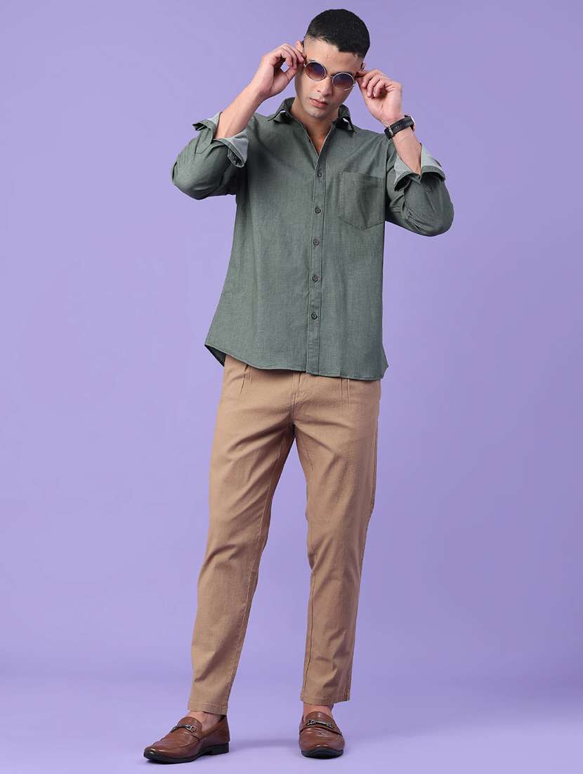Men Solid Long Sleeve Regular Fit Casual Shirt - 22407753 -  Standard Image - 5
