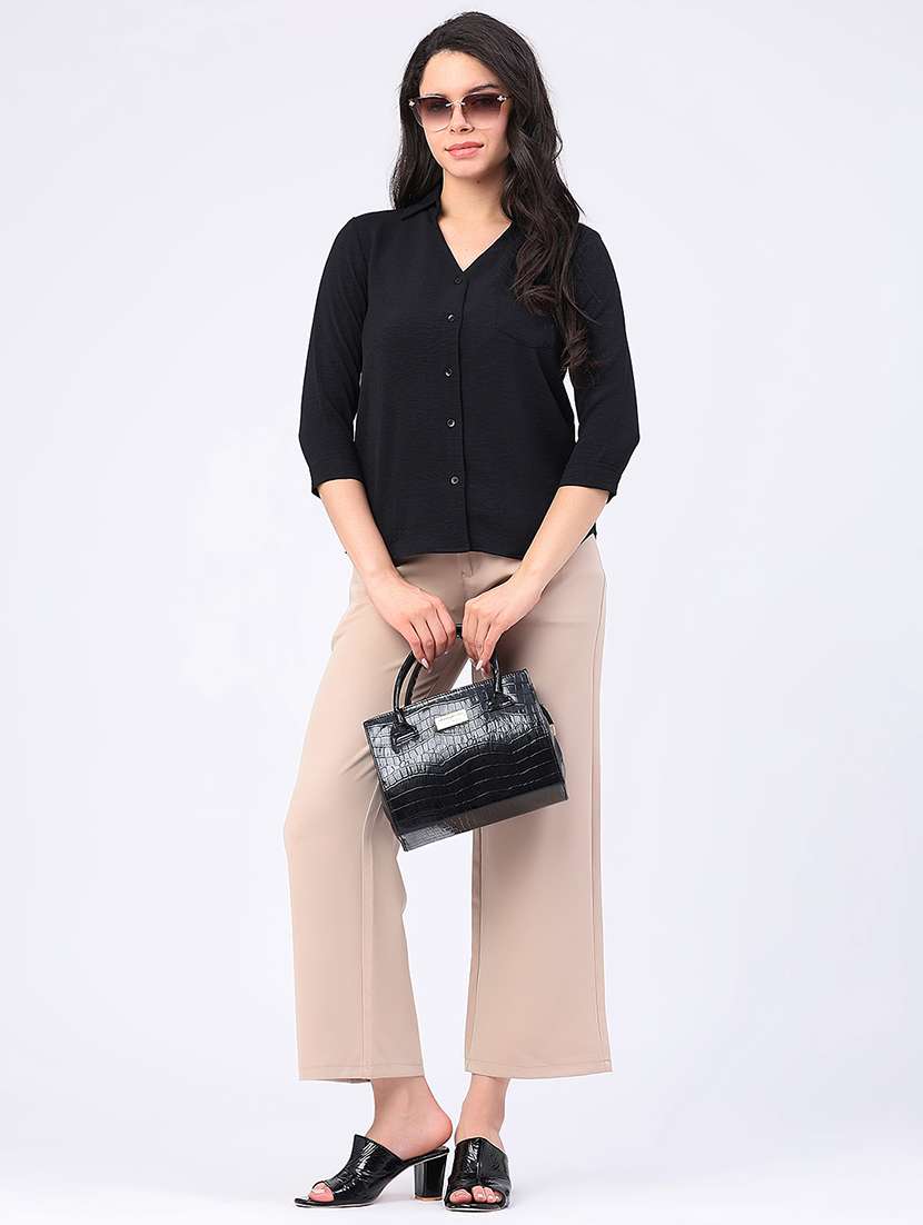 women solid collared regular shirt - 22407875 -  Standard Image - 5