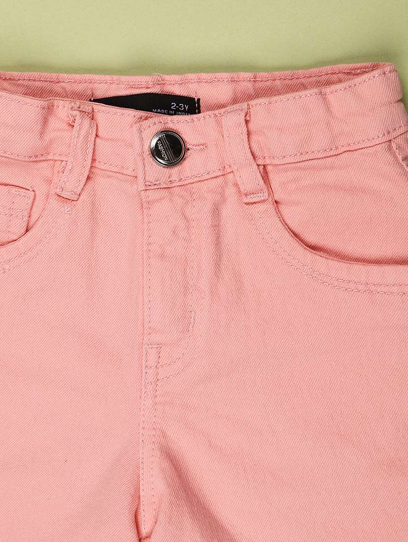 girls solid mid rise regular shorts - 22407944 -  Standard Image - 3