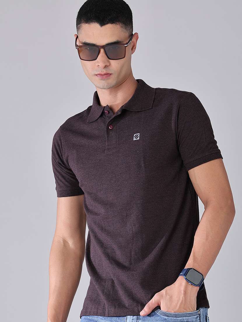 men solid short sleeves polo t-shirt