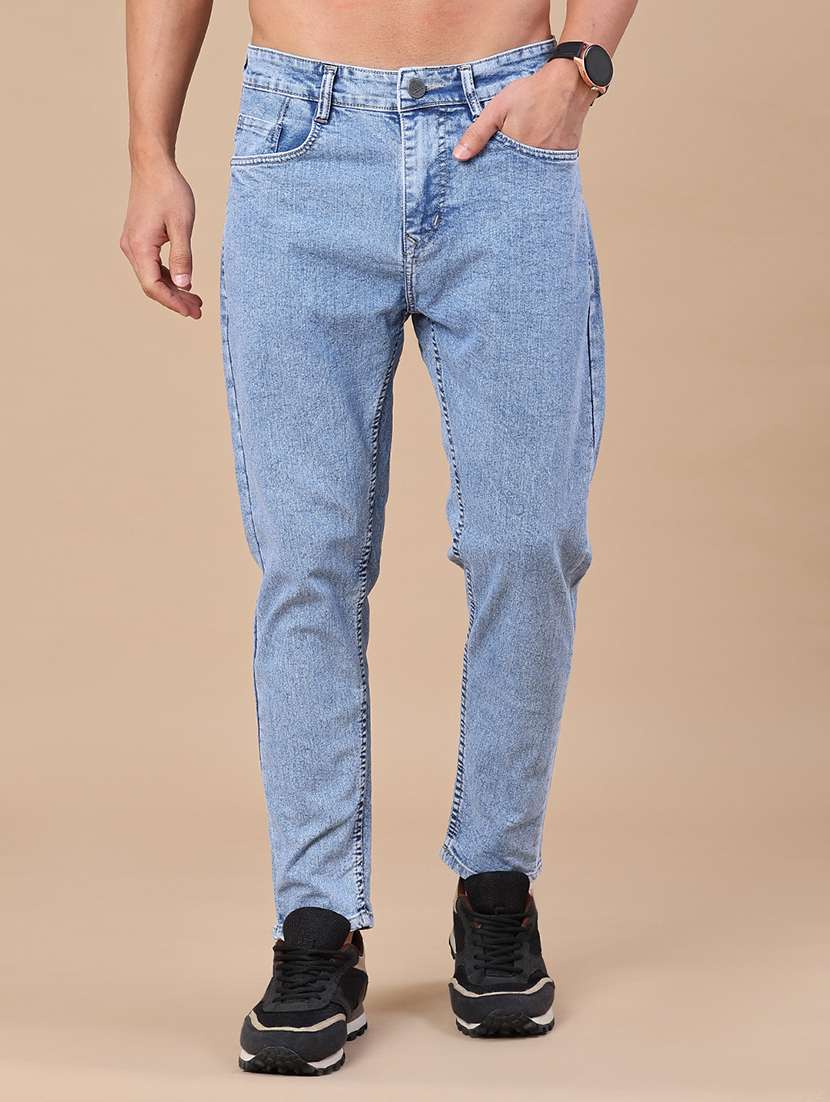 men washed mid rise slim fit jeans